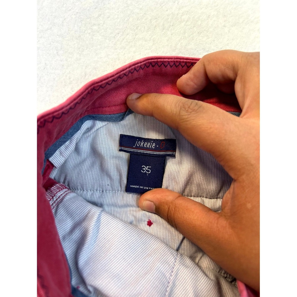 JOHNNIE-O Men's Neal Stretch Twill Casual Shorts Malibu Faded Red Wine Size 35 - Picture 10 of 14